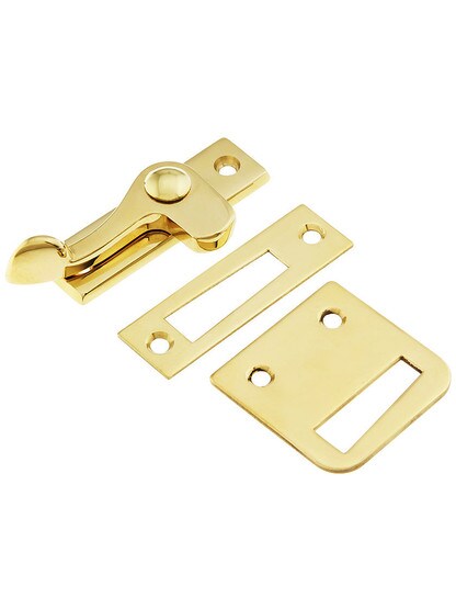 Vertical Lever Style Casement Latch - Right Hand in Polished Brass.